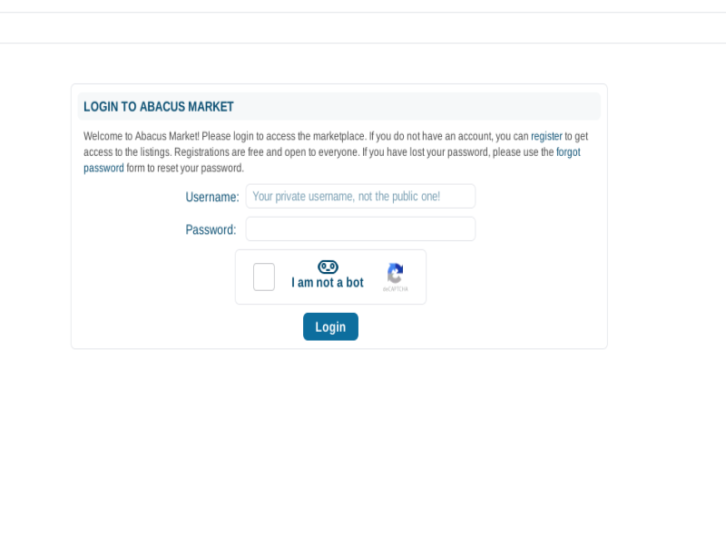 Abacus Market login